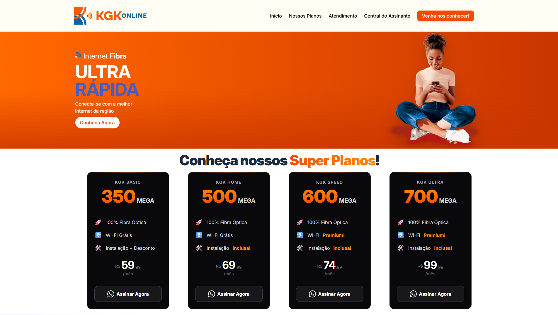 Interface do projeto KGK Online