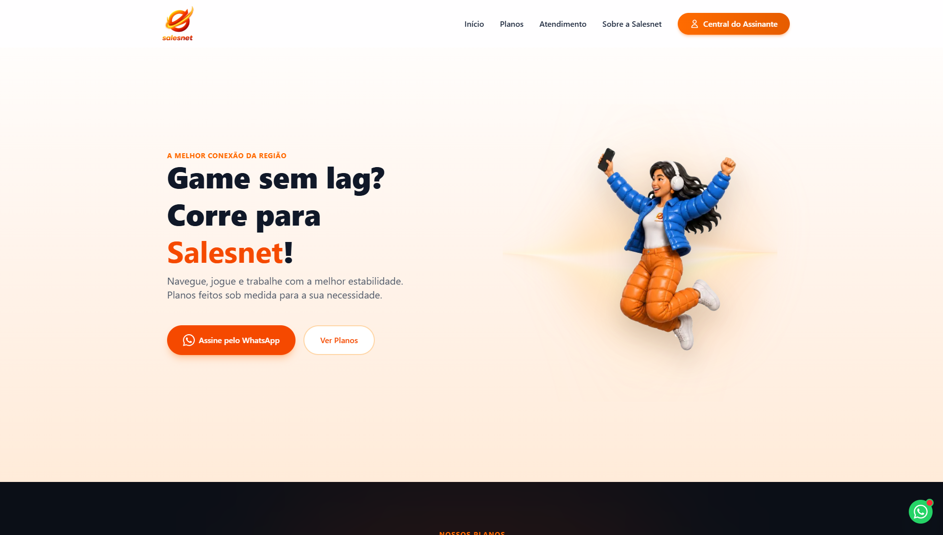 Interface do projeto Salesnet Telecom